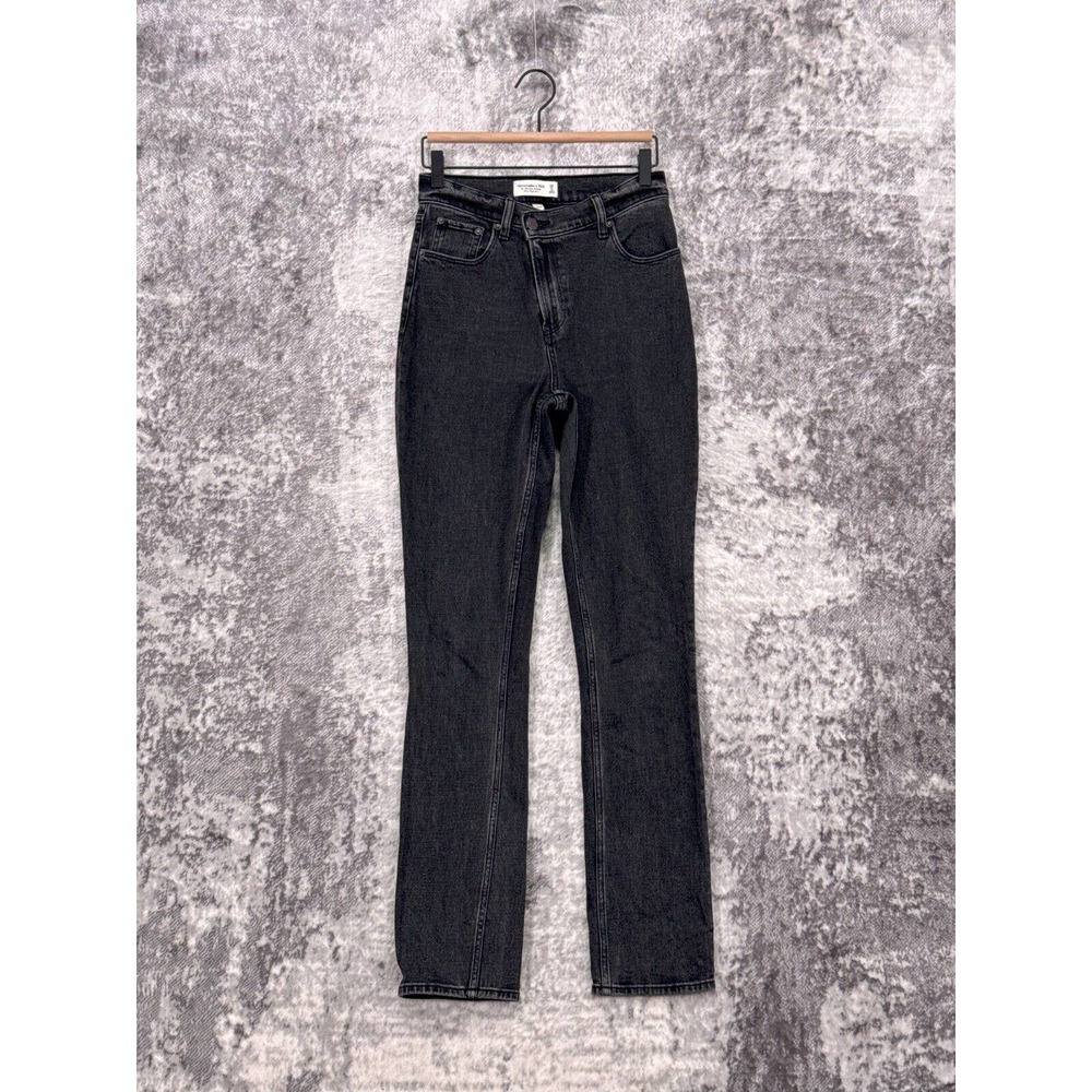 Abercrombie & Fitch 90s Slim Straight Jeans Womens Curve Love Black 26 / 2L Long